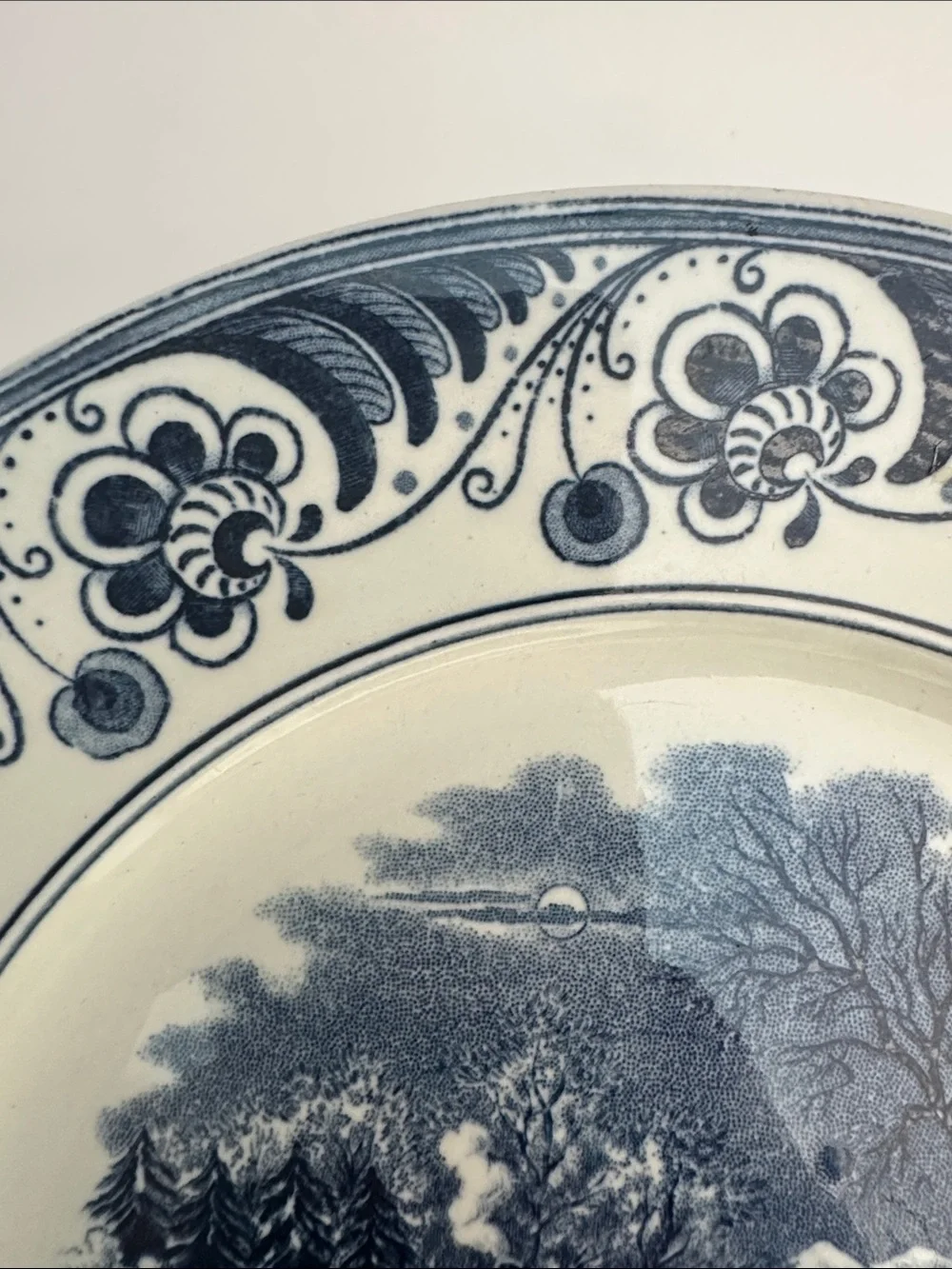 Blue Scenic Transferware Decorative Dinner Plate